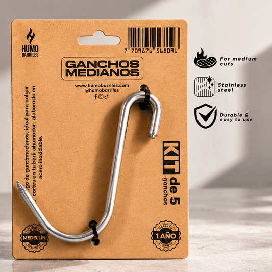 5-Pack Stainless Steel Meat Hooks for Barrel Smokers
