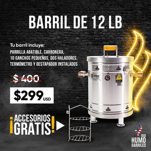 BARRIL ASADOR 12 LIBRAS + ACCESORIO MULTIUSO