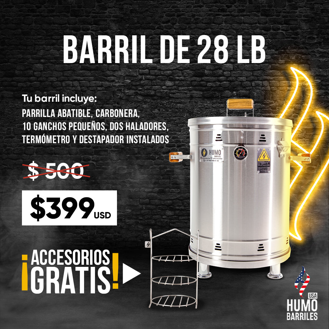 BARRIL ASADOR 28 LIBRAS + ACCESORIO MULTIUSO