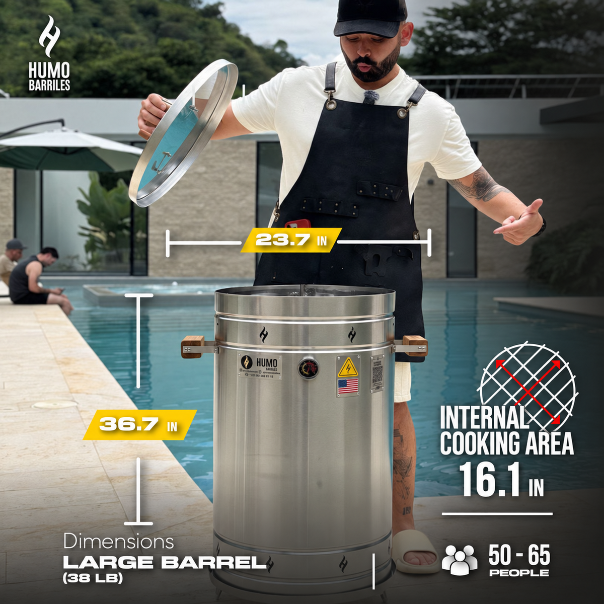 38 lb Charcoal Barrel Grill & Roaster