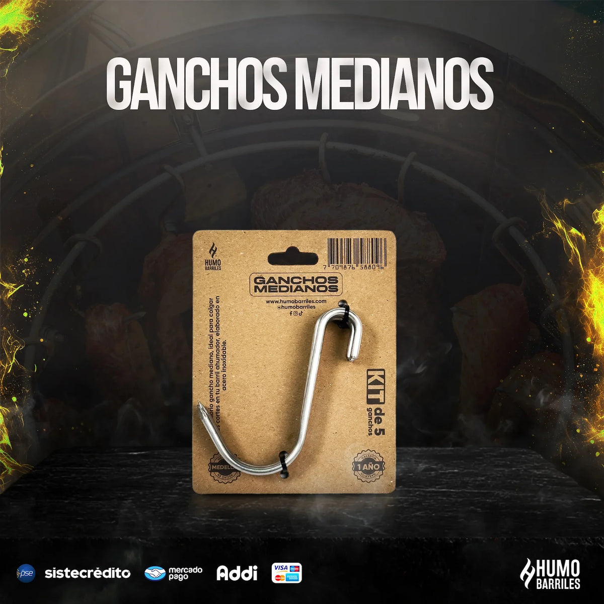 5-Pack Stainless Steel Meat Hooks (Flash offer)
