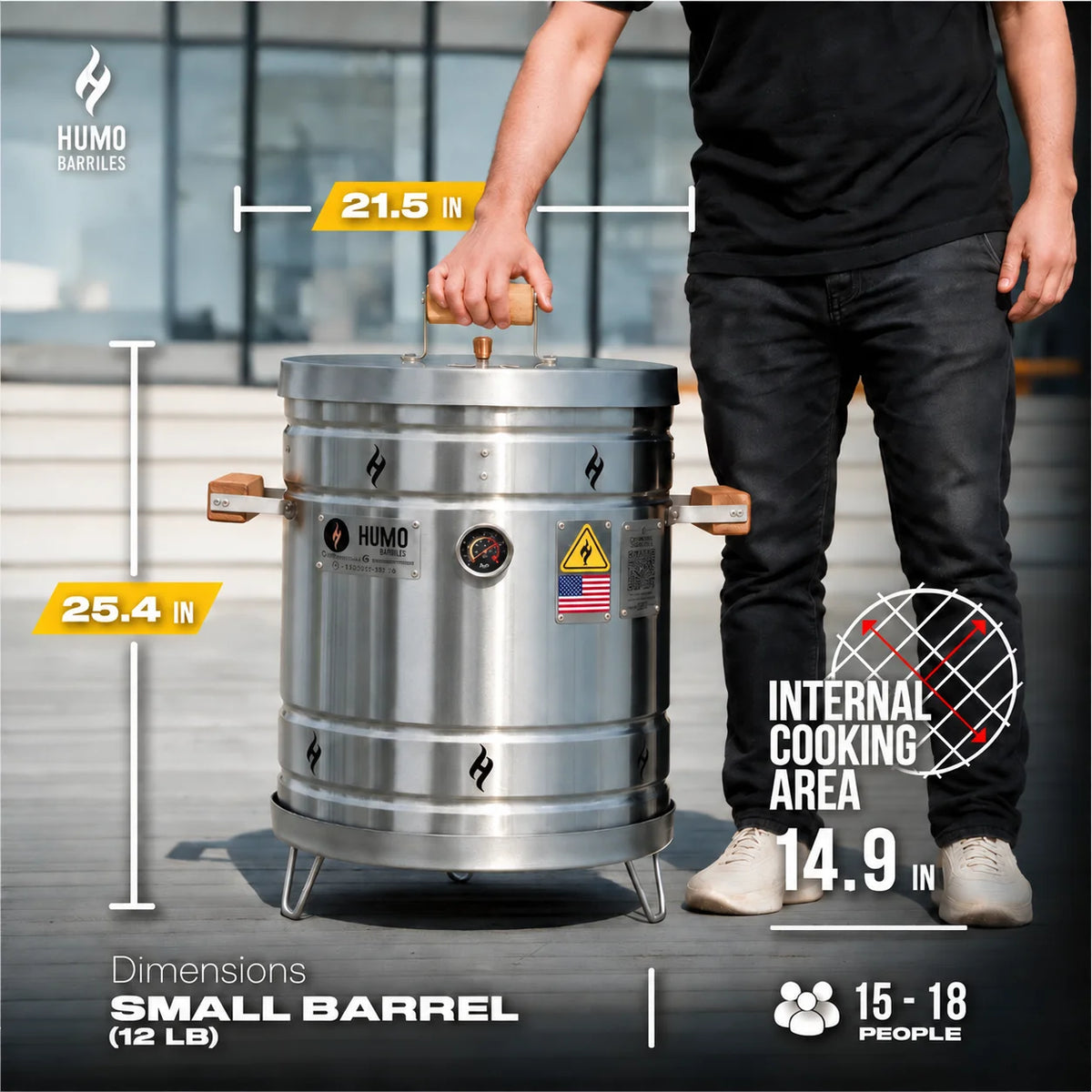 12 lb Charcoal Barrel Grill & Roaster